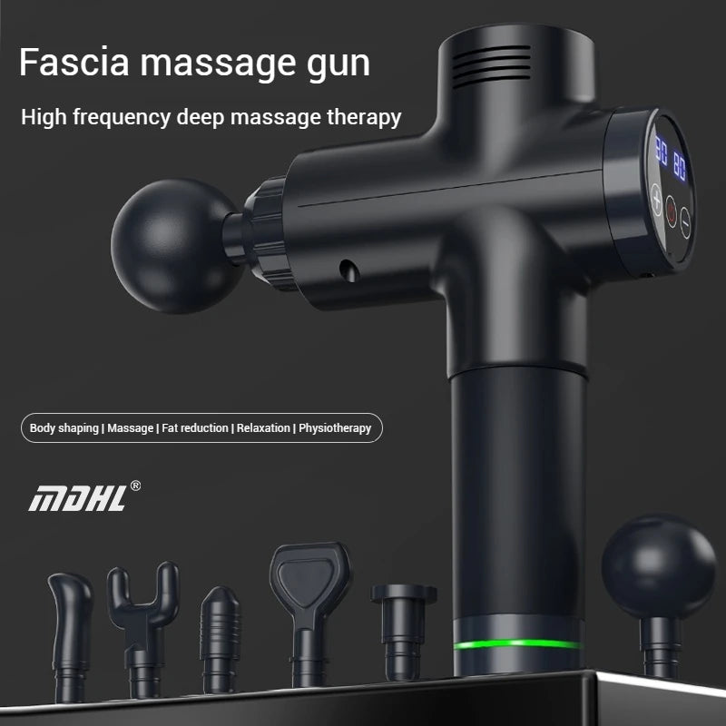 Professional Grade Large Fascia Gun, Full Body Exercise and Fitness Massager, Electric Adjustable Neck Back Leg Massage Gun